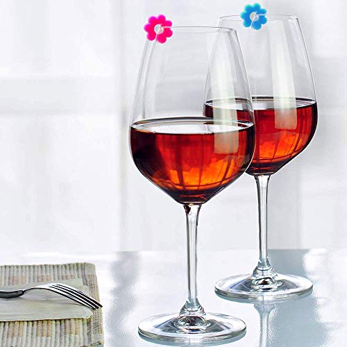 qipuneky Marcadores de Copas de Vino, 14 Piezas para Decoraciones de Fiesta/Bar/Mesa, Uso doméstico - Silicona