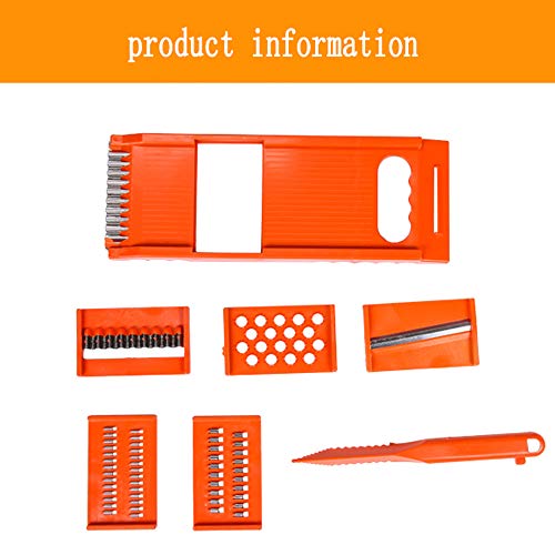 QLSN Cortador Y Triturador Verduras Slicer Rallador Cortador Cocina Multifuncional, Picadora Multifuncional Picadora Multiusos Corte Pelado Patrón Corte Patata Seda Corte Pepino Seda 235X90Mm