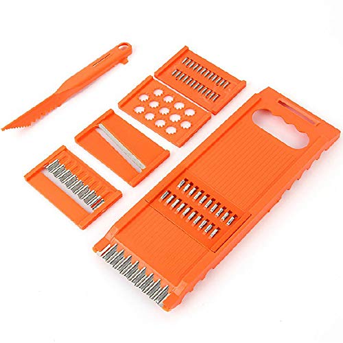QLSN Cortador Y Triturador Verduras Slicer Rallador Cortador Cocina Multifuncional, Picadora Multifuncional Picadora Multiusos Corte Pelado Patrón Corte Patata Seda Corte Pepino Seda 235X90Mm