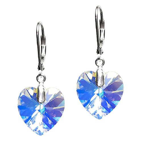 Queen Berry Borrar AB Swarovski Elements cristal plata de ley forma de corazón con Swarovski – Plancha