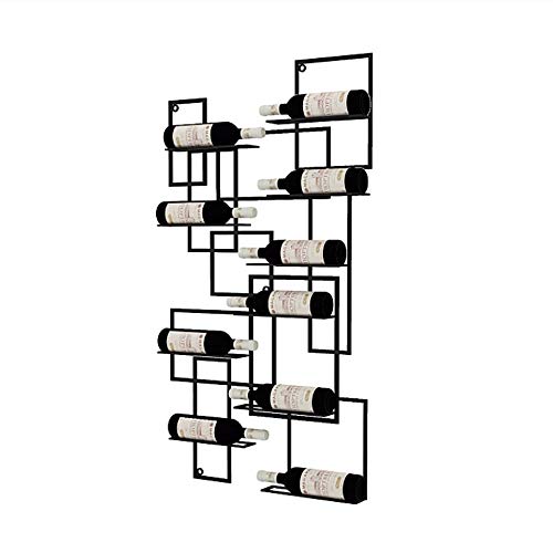 QWERTYUIOP Estante para Vino Colgante de Pared Soporte para exhibición de Vino para el hogar Marco de decoración de Pared Multi-Botella Negro 110 * 60cm