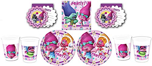 rainbowFUN.de Trolls - Kit de Fiesta, 64-Teilig