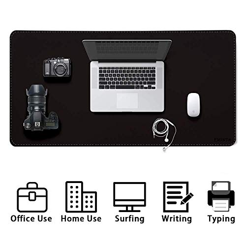 RAVER Alfombrilla Raton Gaming, Grandes Alfombrilla de Escritorio Hecho de Cuero PU 800x400x2 mm, Antideslizante e Impermeable Ultrafina Doble Cara Mouse Pad para la Oficina y el Hogar