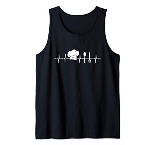 Regalo divertido del ECG del latido del corazón de la cocina Camiseta sin Mangas