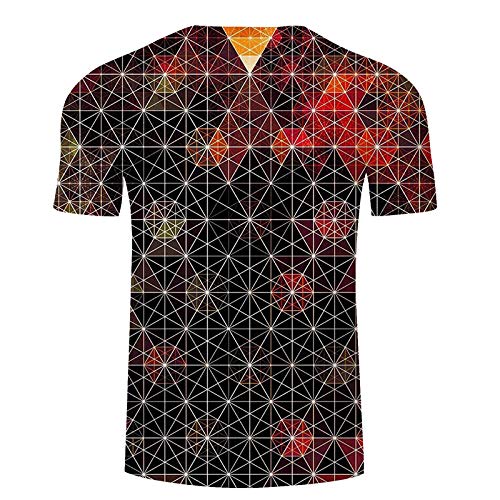 Rejilla T Camisa de los Hombres Camiseta Casual Camiseta de Impresión 3D Top de Verano Streatwear Otoño Marca de Moda Camiseta Multicolor multicolor Asiático XL