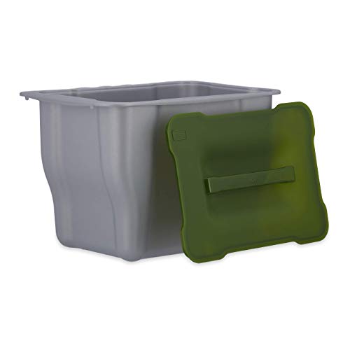Relaxdays 10021757 Cubo de Basura para la Cocina, Residuos Orgánicos, con Tapa, 5 L, 17.5 x 24.7 x 18.5 cm, 1 Ud, Antracita