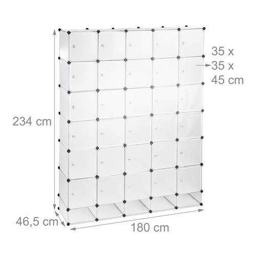 Relaxdays Armario Modular XXL con 25 Compartimentos, 234 X 180 X 46.5 Cm
