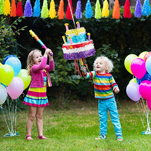 Relaxdays Piñata Tarta de Cumpleaños sin Relleno, Papel, Colorida, 32 x 30 cm, Color (10025184)