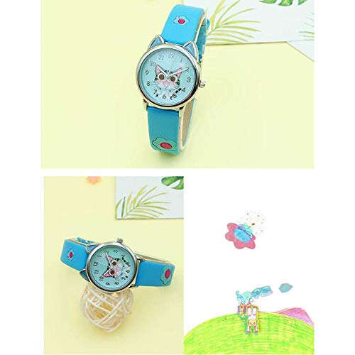 Reloj Niño ZWRY Lindo patrón de Gato de Queso Reloj para niños Relojes para niños para niños niña Estudiante Reloj Regalo Blanco