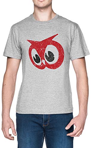 Rojo Búho Gris Hombre Camiseta Tamaño XL Grey Men's tee Size XL
