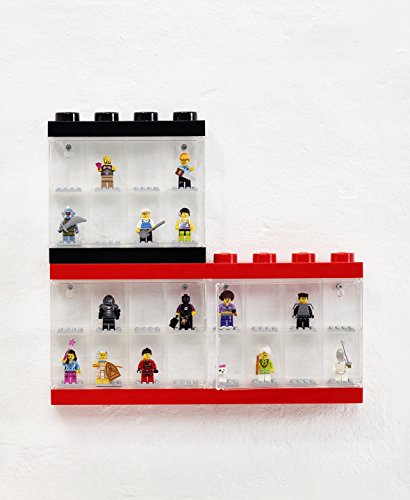 Room Copenhagen-Caja expositora para 16 Minifiguras de Lego, Contenedor apilable para Pared o Escritorio, roja, Color Rojo, Grande 40660001