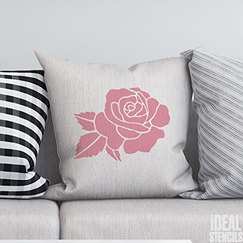 Rosa Cabeza Motivo Plantilla | Reutilizable Decoración Casera de Pared, Arte y Artesanía Plantilla | Pintura Paredes Telas & Muebles - semitransparente plantilla, XS/ 11X14.5CM
