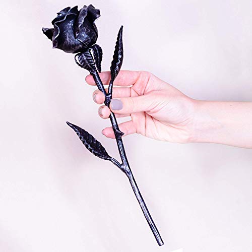 Rosa Eterna Hierro Forjado color Plata- Regalo exclusivo para ella para el Aniversario de Bodas, Sant Jordi, San Valentin, el día de la Madre, el Cumpleaños, la Navidad