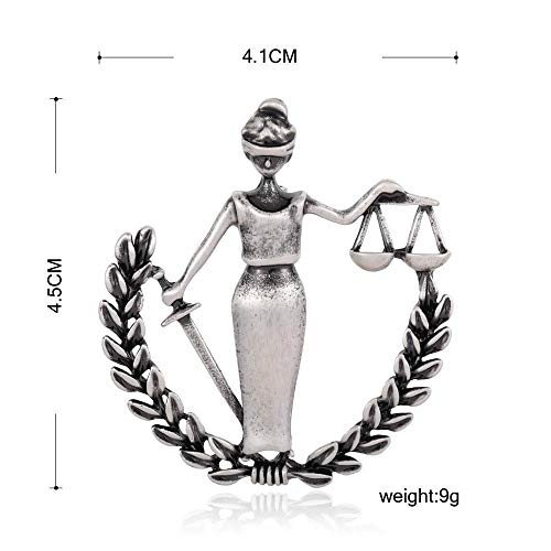 Rose Gold Peace Women Broche Pins Aleación Abogado Legal Insignia Clip para El Cuello Hijab Pins Traje Abrigo Trigo Orejas Figura Broches-Plata