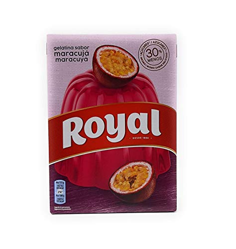 Royal, Gelatina en Polvo, Sabor Maracuyá, 30% Menos Azúcares, 114 g