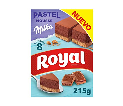 Royal Pastel Mousse de Chocolate Milka, Preparado en Polvo - 8 Raciones, 215 g