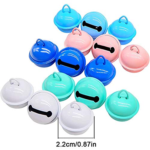 RUANLI Campanas Pequeñas para Manualidades Campanas para Mascotas Coloridas Campanas para Árboles De Navidad para Decoración Navideña, Manualidades, Fabricación De Joyas, 50 Piezas (Color Aleatorio)