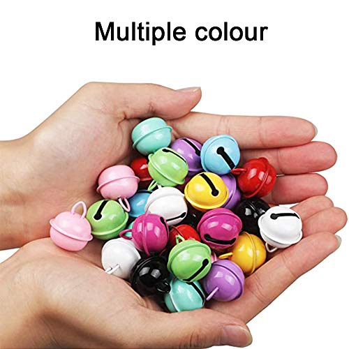 RUANLI Campanas Pequeñas para Manualidades Campanas para Mascotas Coloridas Campanas para Árboles De Navidad para Decoración Navideña, Manualidades, Fabricación De Joyas, 50 Piezas (Color Aleatorio)