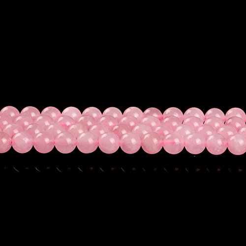 ruilong Loose redondo cuarzo rosa 15,5 "rosa piedra natural perlas para joyería hacer de 2/3/4/6/8/10/12 mm, rosa, 8 mm