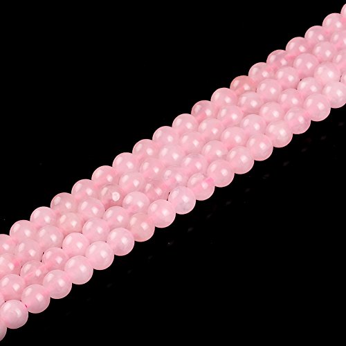 ruilong Loose redondo cuarzo rosa 15,5 "rosa piedra natural perlas para joyería hacer de 2/3/4/6/8/10/12 mm, rosa, 8 mm