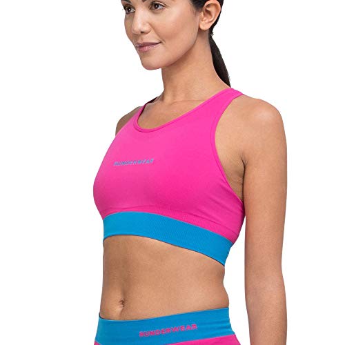 Runderwear - Sujetador deportivo de bajo impacto para mujer, sin rozaduras, con tecnología sin costuras - Rosa - S