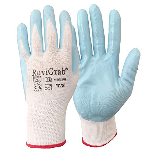 Ruvigrab Guante soporte nylon, recubrimiento nitrilo alimentario