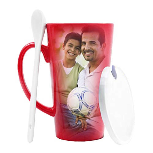 RYTUUFKJGS Taza Mágica Que Cambia De Color Foto Personalizada Taza De Café Sensible Al Calor Debe Taza De Cerámica(Rojo 15.3 * 6.3 * 8.8 CM/6.02 * 2.48 * 3.46 IN)