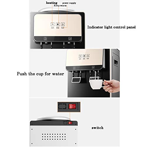 S-AIM Dispensador de Enfriador de compresor de encimera - Dispensador de Agua, Agua Caliente y fría, Talla única, Negro