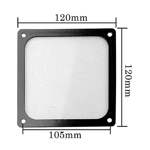 S SIENOC 2 x 120mm Filtro de Polvo Filtro de Ventilador de Ordenador Cubierta Antipolvo Negra de Magnético PVC Malla de Ordenador (2 x 120mm, Negro)