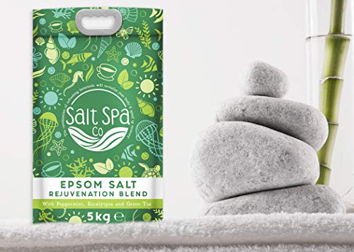 SALES DE EPSOM para aliviar los dolores musculares| Bolsa de 5 kg | Mejorado con aceites esenciales de eucalipto, menta y té verde |
