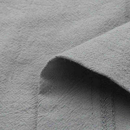 SAMGU Vestido De Delantal Casual para Mujer Vestido De Lino con Delantal Cruzado Cuadrado De Lino Trabajo En El Jardín Gris L