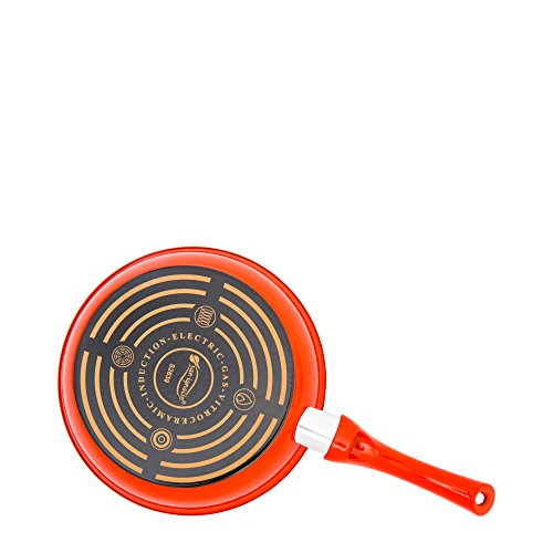 San Ignacio SARTEN 24cm 1.2mm Antiadherente Mandarina, Acero, Naranja, 24x11x7 cm