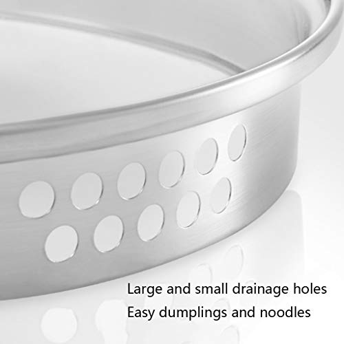 Sartén Antiadherente de Acero Inoxidable, Tortilla doméstica/Filete/panqueque, diseño de Drenaje de la Cubierta, Adecuado para Cocina de Gas/inducción