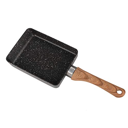Sartén antiadherente japonesa, Sartén cuadrada portátil de aluminio Huevo escalfado Cocina pequeña