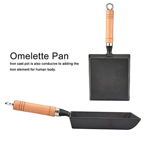 Sartén de tortilla antiadherente japonesa, no espesar plancha de revestimiento Sartén cuadrada portátil Huevo escalfado Cocina pequeña