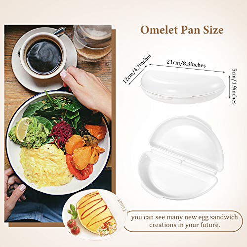 Sartén de Tortillas y Escalfador de Huevos para Microondas, Fabricante de Tortilla de Huevo Escalfador Huevo Utensilios de Cocina para Microondas Huevo Fácil, Aptos para Lavavajilla Antiadherente