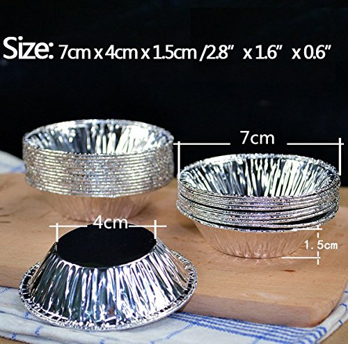 Scoolr - Molde para tarta de huevo, papel de aluminio, para magdalenas, galletas, pudín, herramienta para hornear, mini magdalenas, sartenes para suministros de horneado (papel de lata)