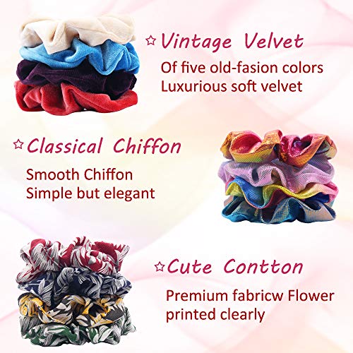 Scrunchies Gasa Elástico, Scrunchies Para el Pelo Velvet Elástico,Scrunchies Pastel Velvet Elástico Hair Scrunchies-Accesorios Para el Cabello Para Mujeres Niñas