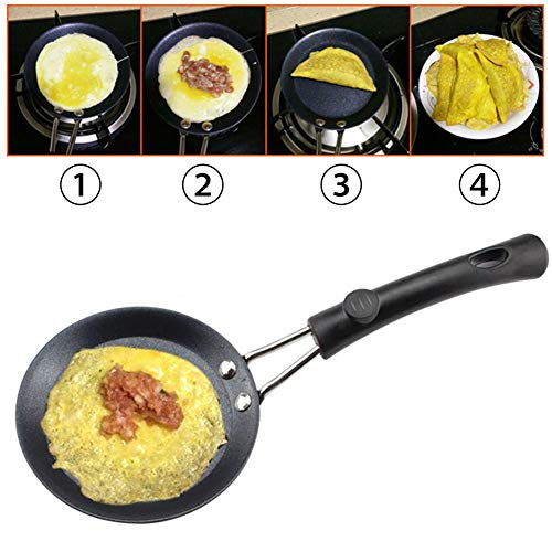 Seasaleshop Mini Estufa, Portátil Práctica Mini Novedad Estufa De Huevo Antiadherente Tortilla Panqueque para Freír Huevos Y Preparar El Desayuno, Negro