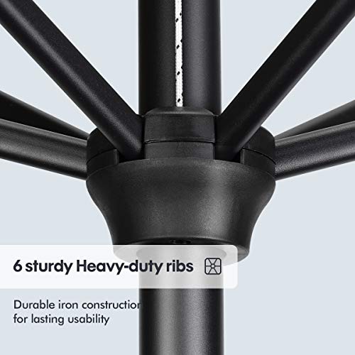 Sekey® sombrilla Parasol para terraza jardín Playa Piscina Patio diámetro 270 cm Protector Solar UV50+ Crema