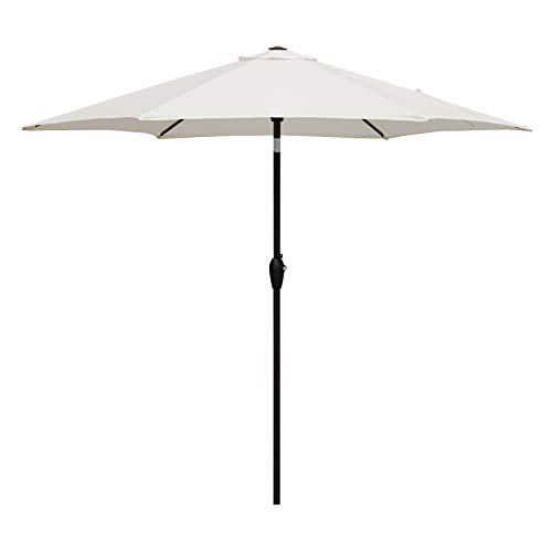 Sekey® sombrilla Parasol para terraza jardín Playa Piscina Patio diámetro 270 cm Protector Solar UV50+ Crema
