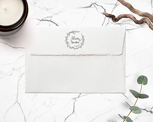 Sello Personalizado de Boda, 12 Diseños Exclusivos para Elegir, Sellos de Madera para Bodas con Tinta Opcional