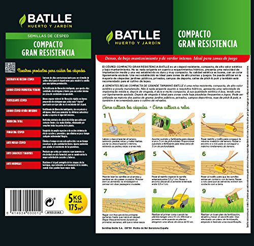 Semillas de Césped - Césped Compacto Gran Resistencia 5kg - Batlle