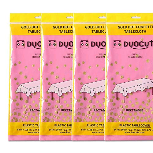 Seully 2 Piezas Mantel Desechable para Banquetes,Mantel Rosa para Banquetes,Manteles para Fiestas de Bodas de Cumpleaños,Decoraciones de Aniversario para Fiestas Interiores o Exteriores,54"x 108"
