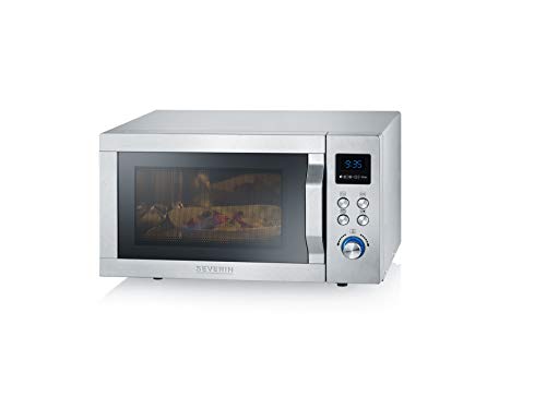 Severin MW 7753 Microondas con Grill y Convección 3-en-1, 900 W, Inox