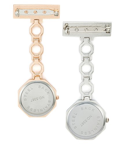 SEWOR Reloj para Enfermeras Y médico cerámica Banda Colgante Reloj de Bolsillo – con Profundo Azul Marca Piel Caja Gran Regalo (Octágono)