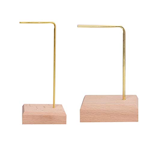 Sharplace 2 Piezas De Base De Madera, Organizador De Joyas, Pendientes, Expositor De Joyas, Pulseras, Estante De Pie para Mostrador De Tienda Y Decoración del H