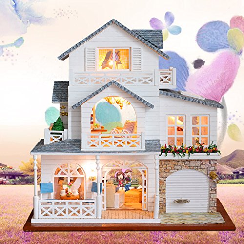Sharplace DIY Dolls House Kit Miniatura de Madera con Muebles Luces led Ciudad Europea
