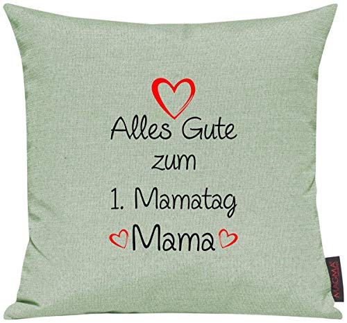 Shirtinstyle Funda de Cojín para Seleccionar! Cojín Motivo Error de Tipeo Kuschelidee Todo Buena para 1. Mamatag Mamá, Cojín, Sofá, Decoración, Vater Madre Regalo Familia Amor - Verde Pastel, 40x40cm