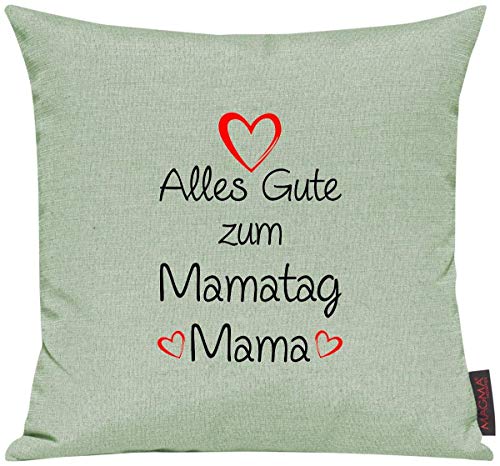 Shirtinstyle Funda de Cojín para Seleccionar! Cojín Motivo Error de Tipeo Kuschelidee Todo Buena para Mamatag Mamá, Cojín, Sofá, Decoración, Vater Madre Regalo Familia Amor - Verde Pastel, 40x40cm